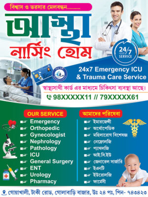 Hospital Nursing Home Doctor Lab Physiotherapy Medicine Shop Banner Design PSD 3x4 ft_2316 - PMC