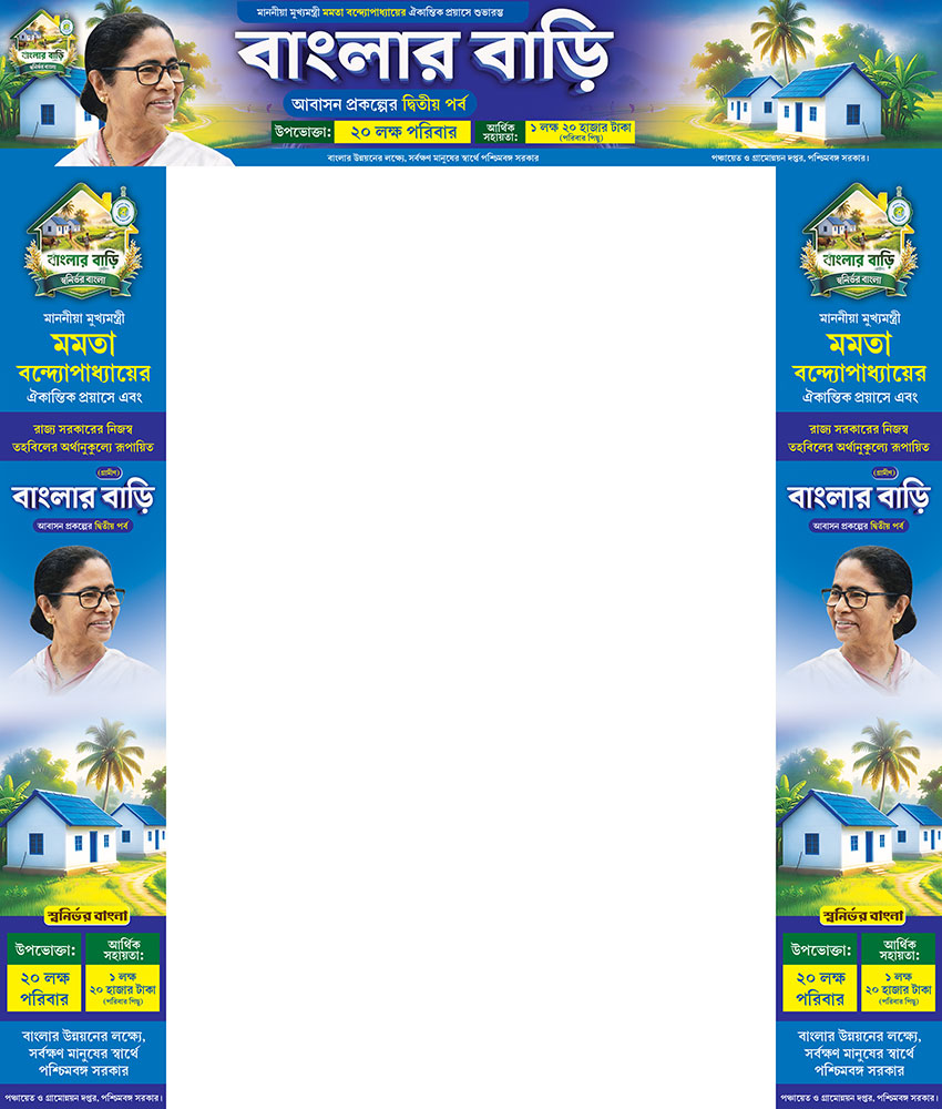 TMC Party Banglar Bari Political Government Scheme Gate Banner Design PSD 17x3 & 3x17 ft_2355 - PMC