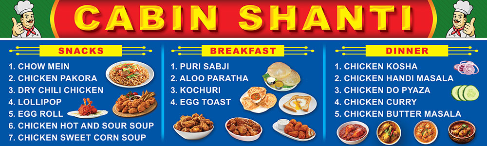 Restaurant Shop Banner Design PSD 10x3 ft_2404 - PMC