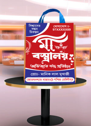 Garments Bastralaya Readymade Cloth Fashion Boutique Textile Sharee House Shop Bag Design PSD 12x18 Inch_1811 - PMC