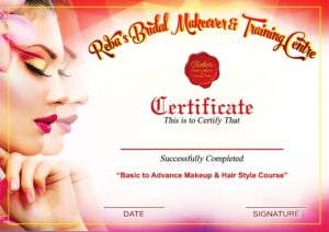 Beauty Parlour Bridal Makeup Makeover Shop Certificate Design PSD A4_0415 - PMC