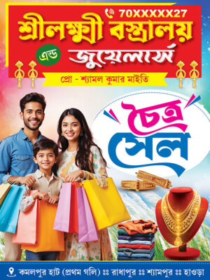 Choitro Sell Garments Bastralaya Readymade Cloth Fashion Boutique Textile Sharee House Shop Banner Design PSD 3x4 ft_2400 - PMC