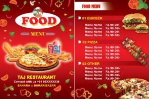 Restaurant Hotel Fast Food Dhaba Cum Bar Guest House Caterar Biriyani Shop Menu Card Design PSD 18x12 Inch_0500 - PMC